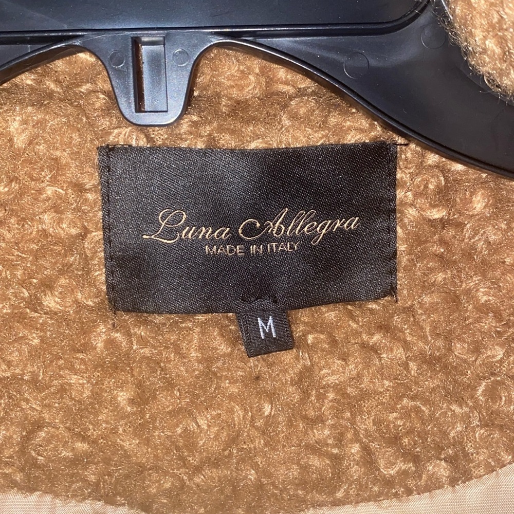 fuzzy jacket brown size medium